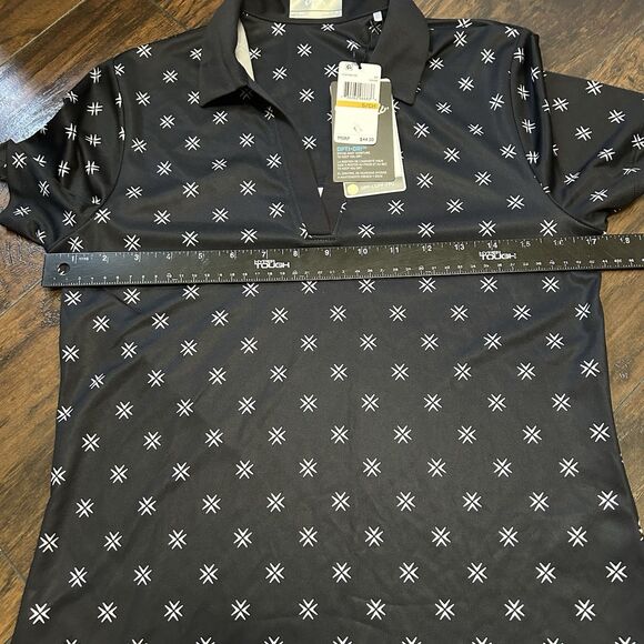 NWT Callaway Golf Ladies Chevron Floral Print Polo Black Small Performance - Picture 4 of 6